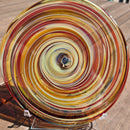 Warm Spiral Blown Rondel by Lancelot Fraser Glass