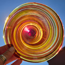Warm Spiral Blown Rondel by Lancelot Fraser Glass