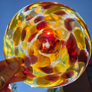 Warm Leopard Blown Rondel by Lancelot Fraser Glass