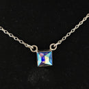 Iridescent Faceted Square Pendant by Nicollette Gamache