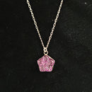 Pink Flower Glass Pendant by Nicollette Gamache