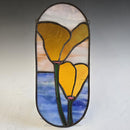 Poppy Portrait Stained Glass Panel by Jess Chesser