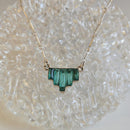 Turquoise Baguette-cut Necklace by Nicollette Gamache