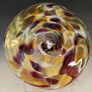 Warm Leopard Blown Rondel by Lancelot Fraser Glass