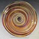 Warm Spiral Blown Rondel by Lancelot Fraser Glass