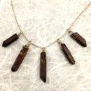 Iridescent Crystal Cluster Necklace by Teofilia