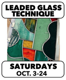 10/3-10/24: LEADED GLASS Intermediate SG Leading Technique (4 Wk) Saturday Mornings,10-1