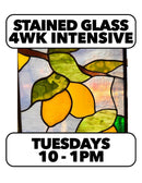 12/1-12/22: Stained Glass (4 wk), Tuesday Mornings 10-1pm All Skill.