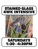 (Join Waitlist) 3/7-3/28: 4 week Stained Glass ALL LEVELS w/ Melinda (4 wk) 1:30-4pm SATURDAYS