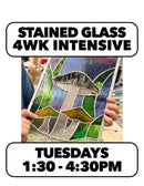 9/29-10/20: Stained Glass (4 wk), Tuesday Afternoons 1:30-4:30pm All Skill.