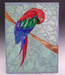 Glass Mosaic on Wood Guacamaya