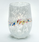White Handblown Tumbler by Slow Burn Glass