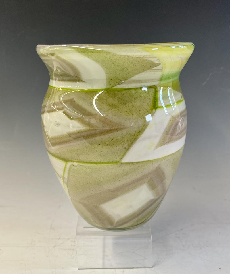 Roll Up Green/Taupe Vase