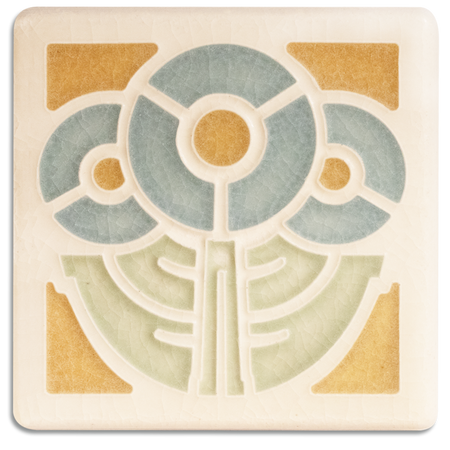 Round Flowers Tile by Motawi