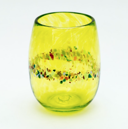 Transparent Lime Green Blown Glass Tumbler